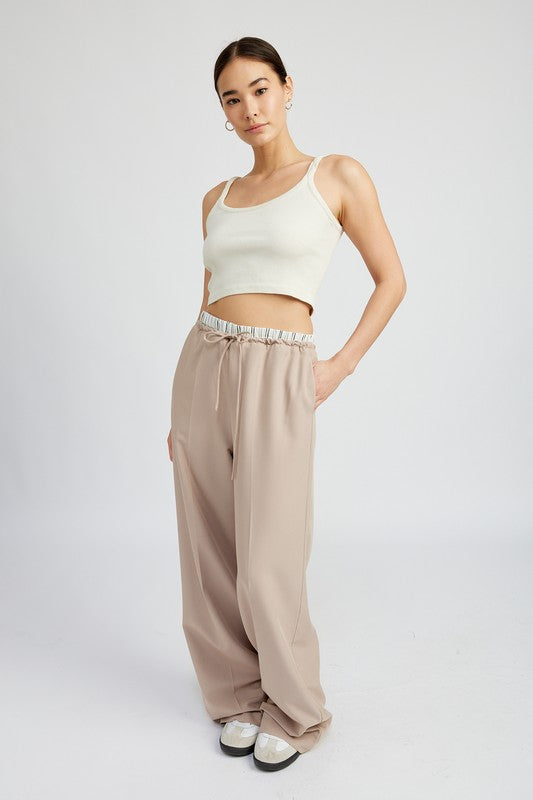 Always24 DOUBLE WAIST STREUIGHT LEG PANTS - Always24
