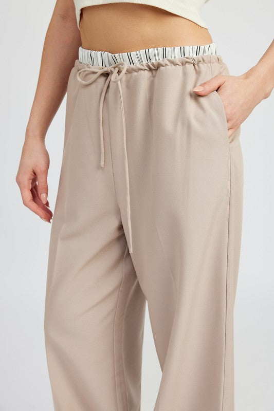 Always24 DOUBLE WAIST STREUIGHT LEG PANTS - Always24