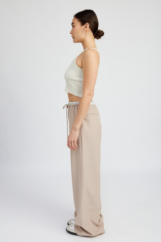 Always24 DOUBLE WAIST STREUIGHT LEG PANTS - Always24