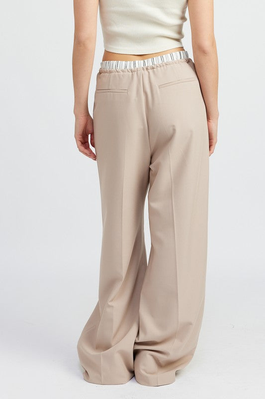 Always24 DOUBLE WAIST STREUIGHT LEG PANTS - Always24