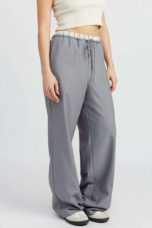 Always24 DOUBLE WAIST STREUIGHT LEG PANTS - Always24