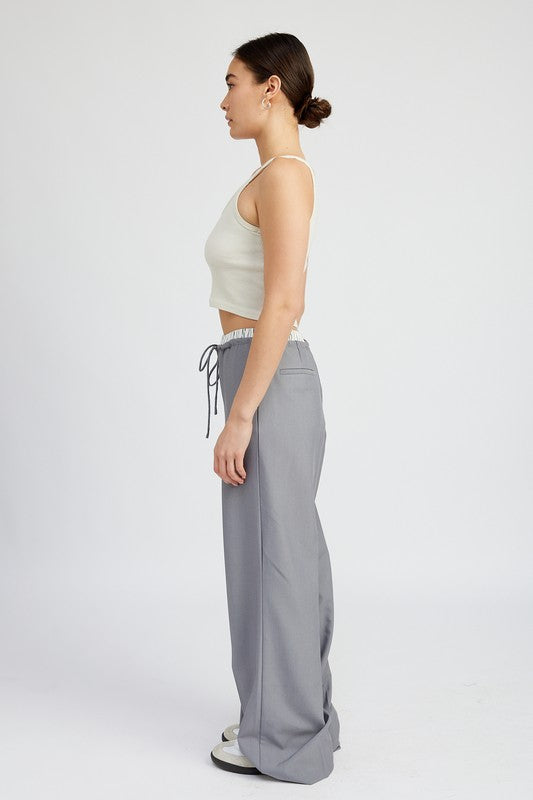 Always24 DOUBLE WAIST STREUIGHT LEG PANTS - Always24