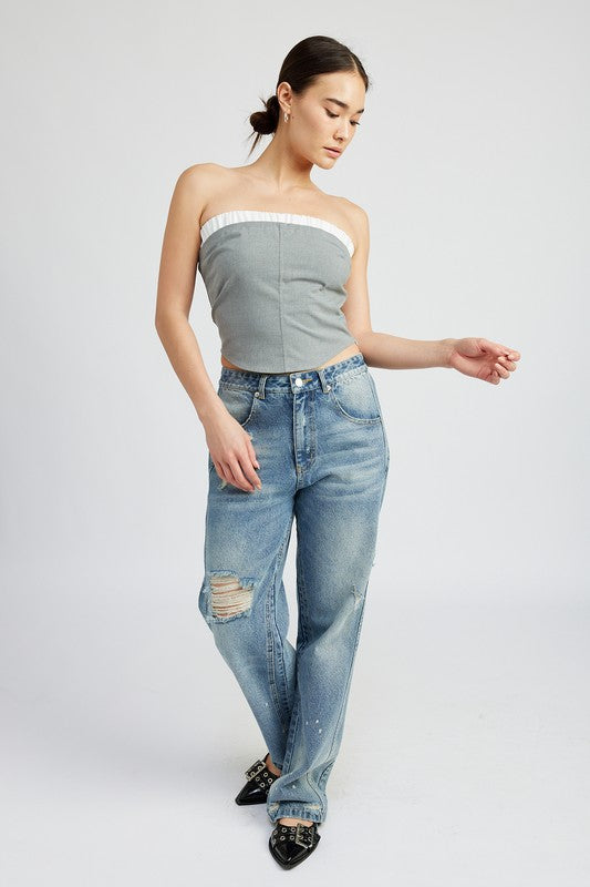 Always24 CONTRASTED TUBE TOP - Always24