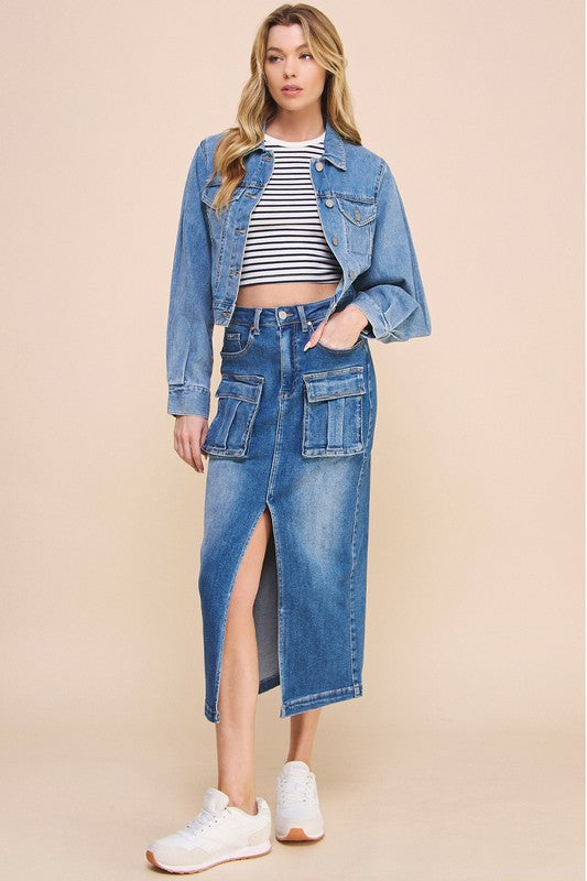 Always24 FRONT SLIT CARGO SKIRT - Always24