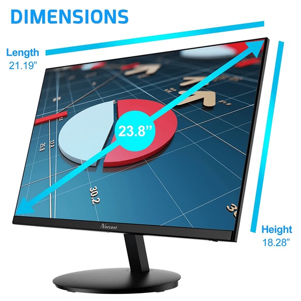 Norcent 24 Inch Frameless Computer Monitor - Always24