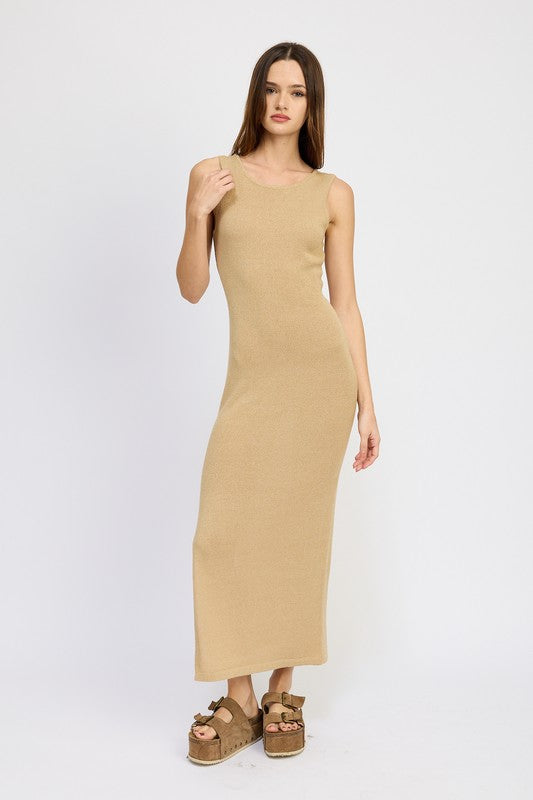 CROCHET MAXI DRESS WITH BACK TIE DETAIL - Always24