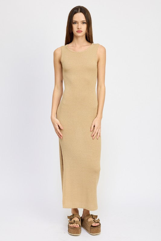 CROCHET MAXI DRESS WITH BACK TIE DETAIL - Always24