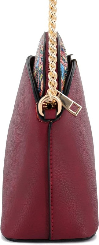 Always24 Paisley Accent Small Dome Crossbody Bag - Always24