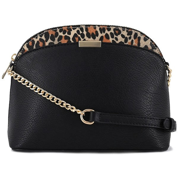 Always24 Leopard Accent Small Dome Crossbody Bag - Always24
