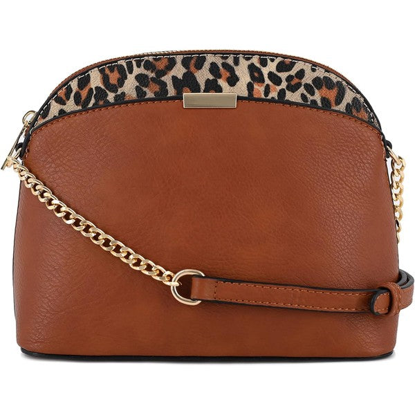 Always24 Leopard Accent Small Dome Crossbody Bag - Always24