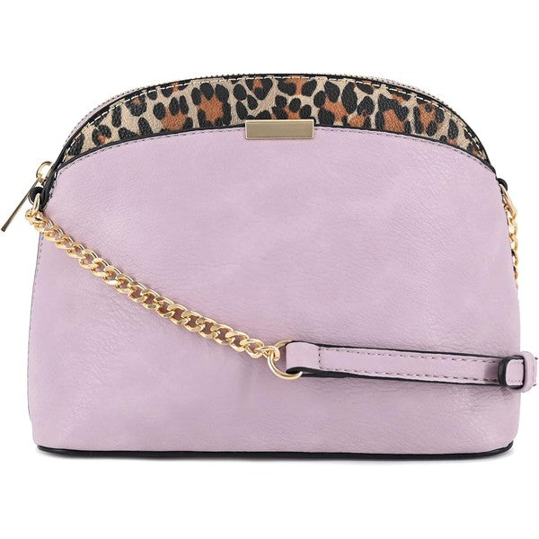 Always24 Leopard Accent Small Dome Crossbody Bag - Always24