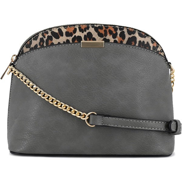 Always24 Leopard Accent Small Dome Crossbody Bag - Always24
