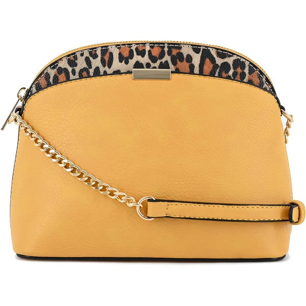 Always24 Leopard Accent Small Dome Crossbody Bag - Always24