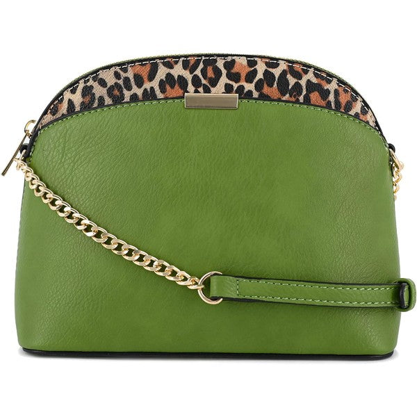 Always24 Leopard Accent Small Dome Crossbody Bag - Always24