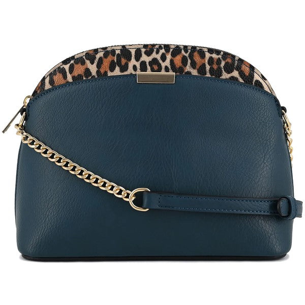 Always24 Leopard Accent Small Dome Crossbody Bag - Always24