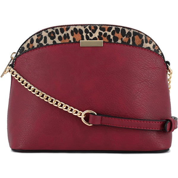 Always24 Leopard Accent Small Dome Crossbody Bag - Always24