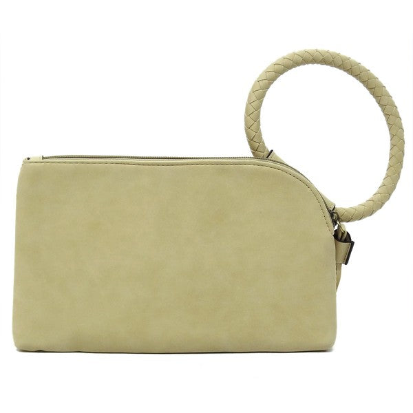 Always24 Straw Cuff Handle Tassel Wristlet Clutch - Always24