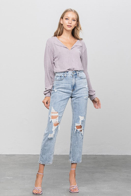 HIGH RISE GIRLFRIEND JEANS - Always24