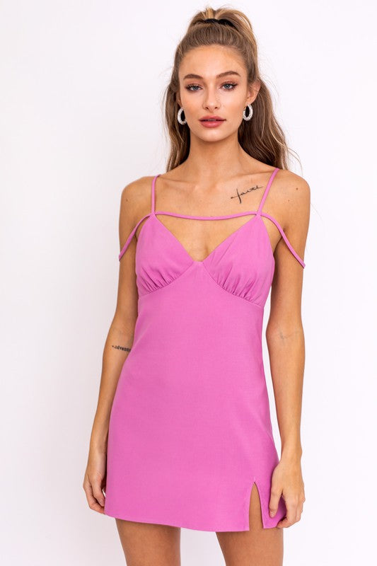 Strap Detail Mini Dress - Always24