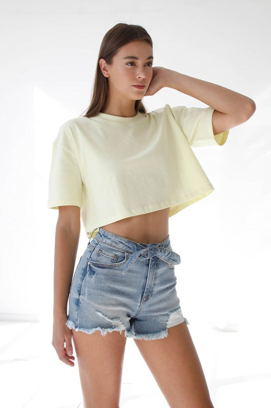 FRONT RIBBON TIE DETAIL SHORTS - Always24