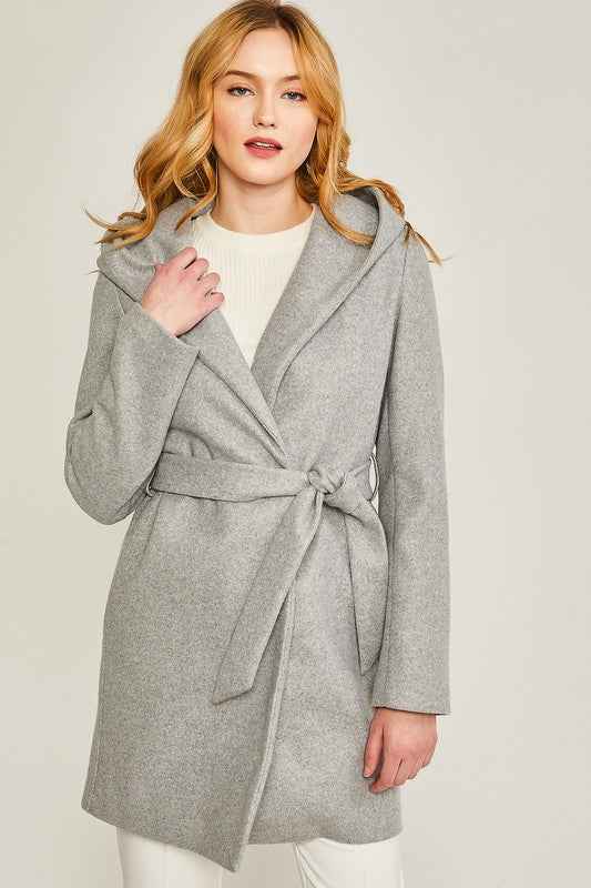 Always24 Fleece Belted Hoodie Coat