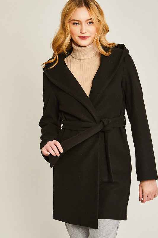 Always24 Fleece Belted Hoodie Coat