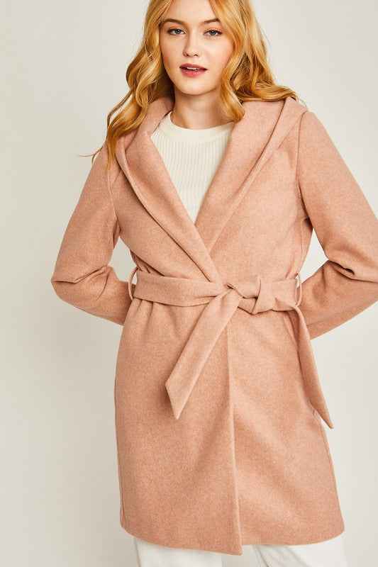 Always24 Fleece Belted Hoodie Coat