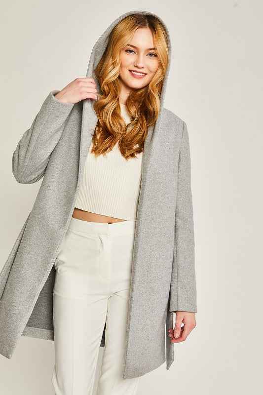 Always24 Fleece Belted Hoodie Coat