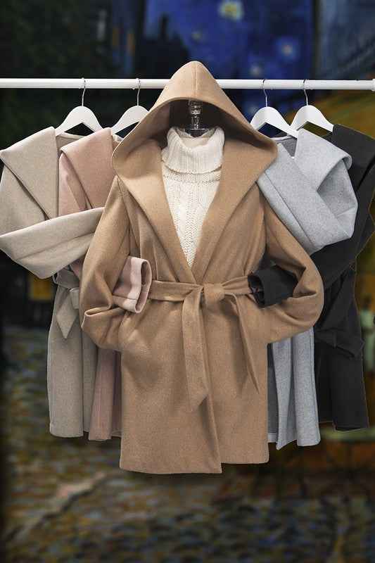Always24 Fleece Belted Hoodie Coat