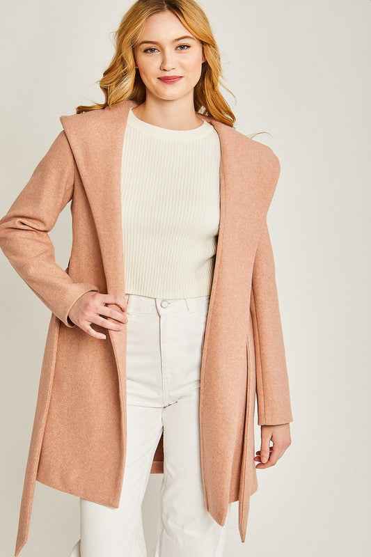 Always24 Fleece Belted Hoodie Coat