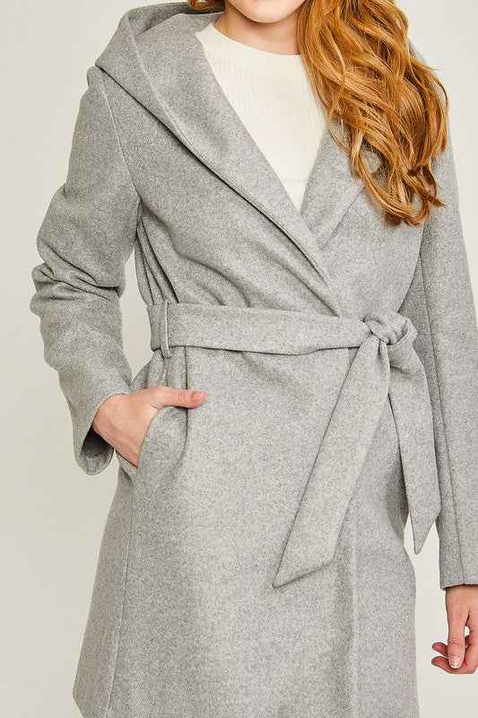 Always24 Fleece Belted Hoodie Coat