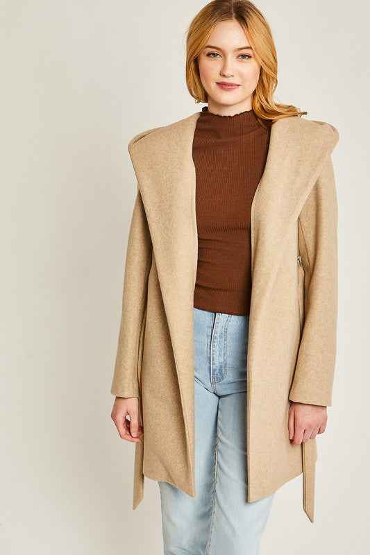 Always24 Fleece Belted Hoodie Coat