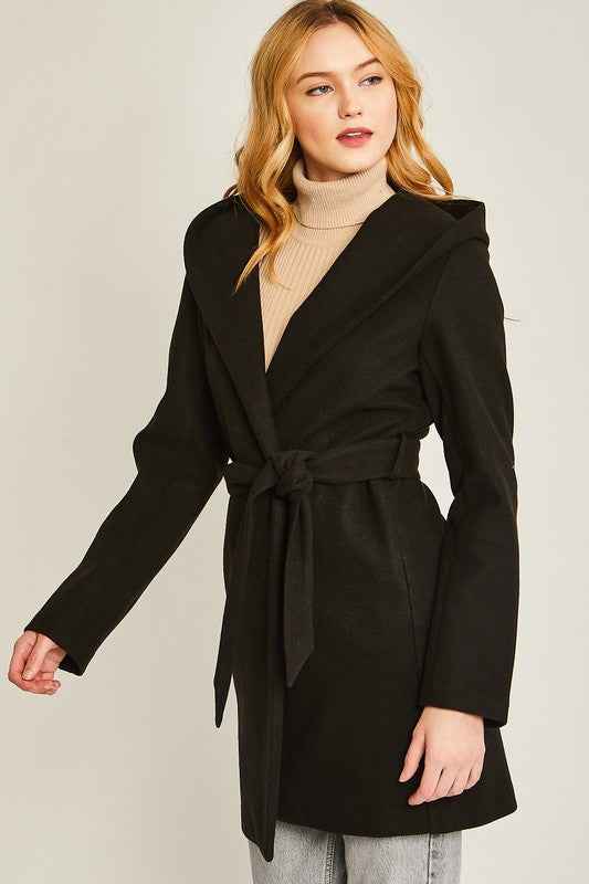 Always24 Fleece Belted Hoodie Coat