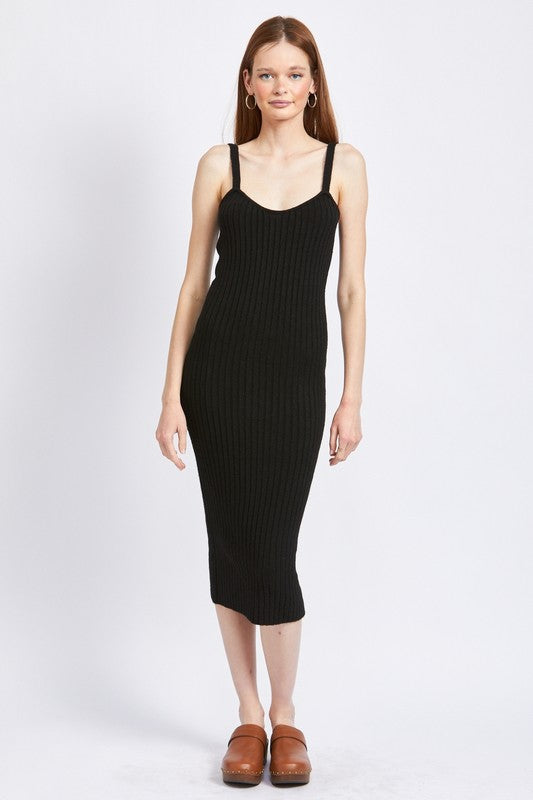 SPAGHETTI STRAP BODYCON MIDI DRESS - Always24