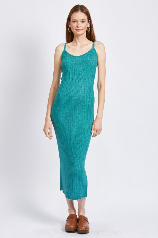 SPAGHETTI STRAP BODYCON MIDI DRESS - Always24