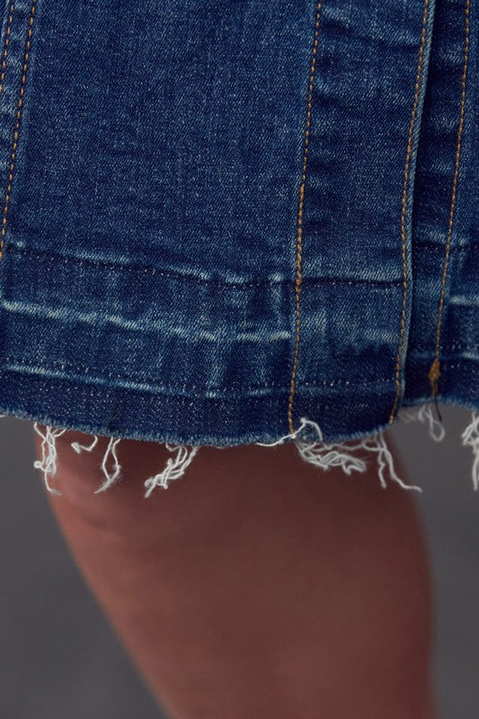 SUSPENDERS DENIM SKIRT - Always24