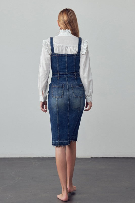 SUSPENDERS DENIM SKIRT - Always24