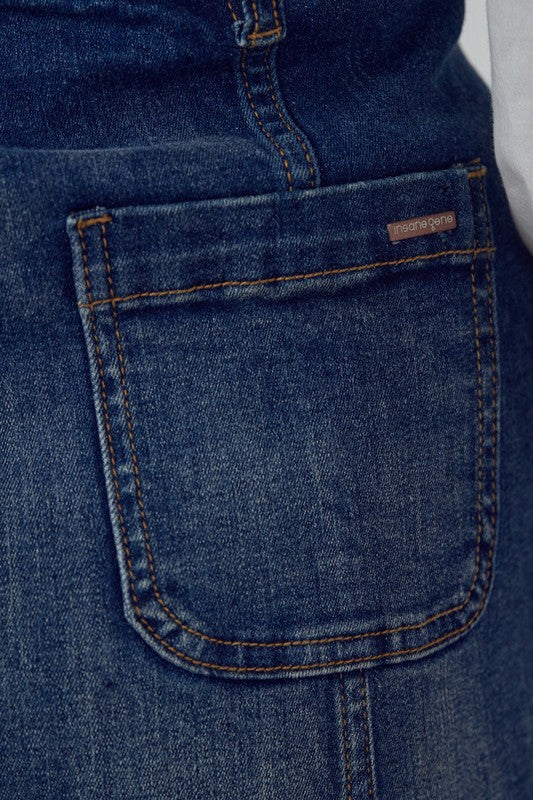 SUSPENDERS DENIM SKIRT - Always24
