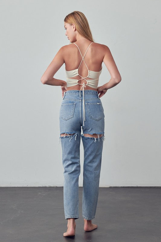 Always24 HIGH RISE STRAIGHT ANKLE JEAN - Always24