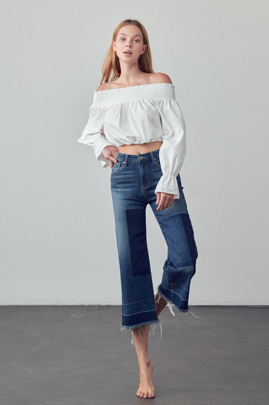 MID-RISE CROP FLARE JEANS - Always24