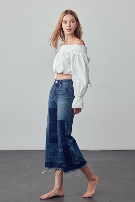 MID-RISE CROP FLARE JEANS - Always24