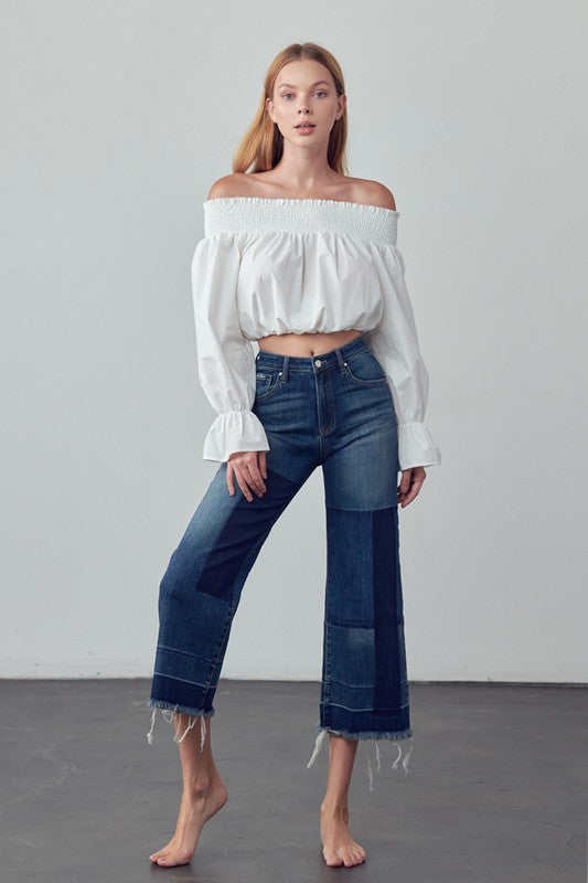 MID-RISE CROP FLARE JEANS - Always24