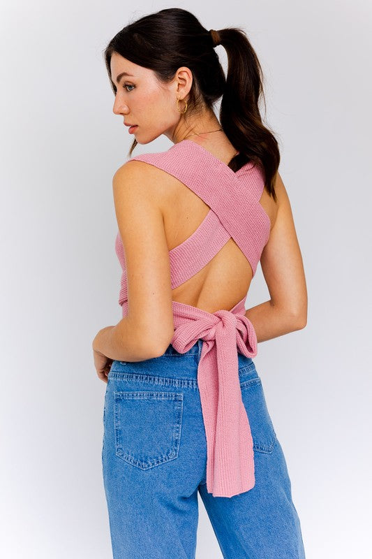 Always24 Multi-Tie/Convertible Sweater Tank - Always24