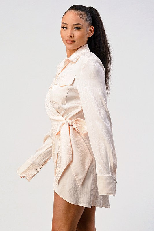 Leopard Print Shirt Dress - Stylish & Comfortable - Wildside Clothing