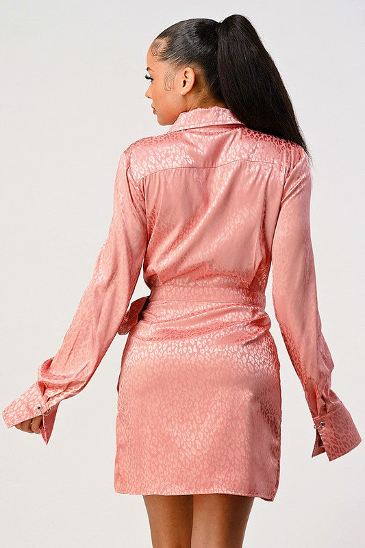 Leopard Print Shirt Dress - Stylish & Comfortable - Wildside Clothing