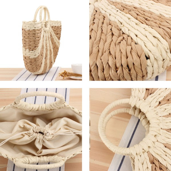 Sunset Beach Bag - Stylish & Spacious Straw Tote for Endless Wanders