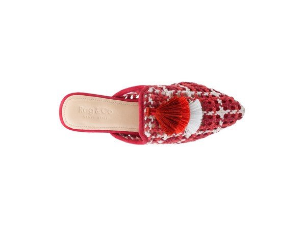 Always24 WOVEN FLAT MULES WITH TASSELS - Always24