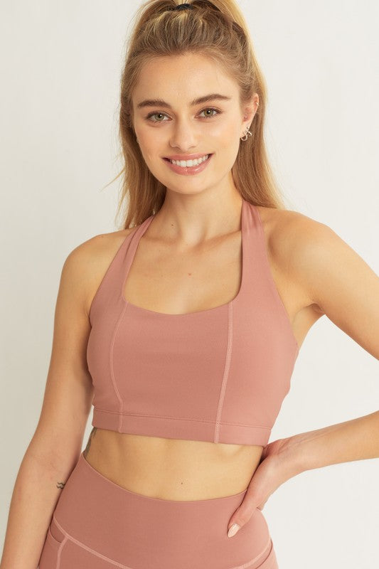 Always24 Crop Halter Back Detail Top - Always24