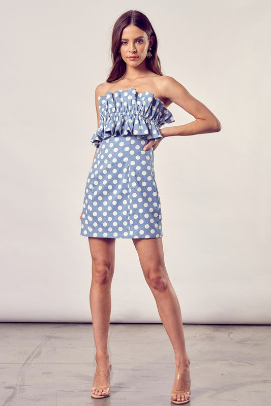 Alway24 Ruffle Polka Dot Dress - Always24