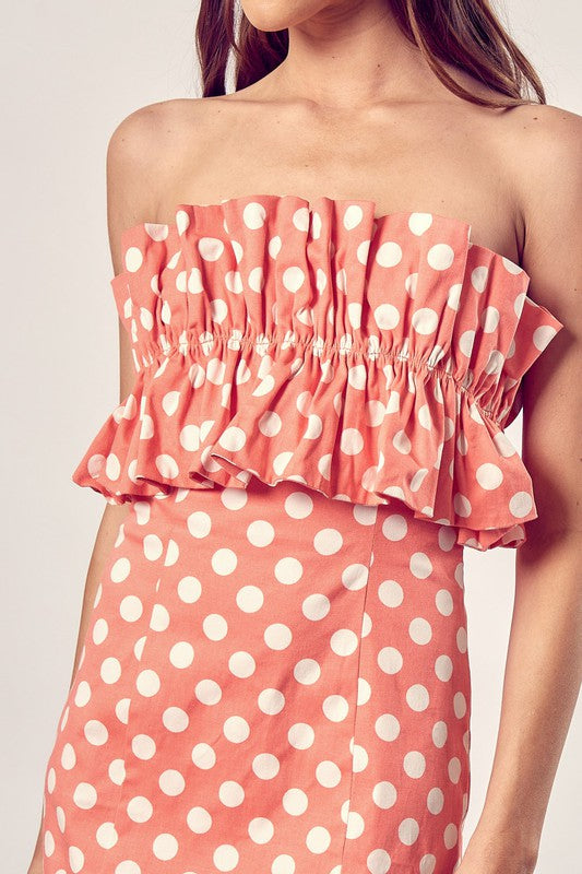 Alway24 Ruffle Polka Dot Dress - Always24